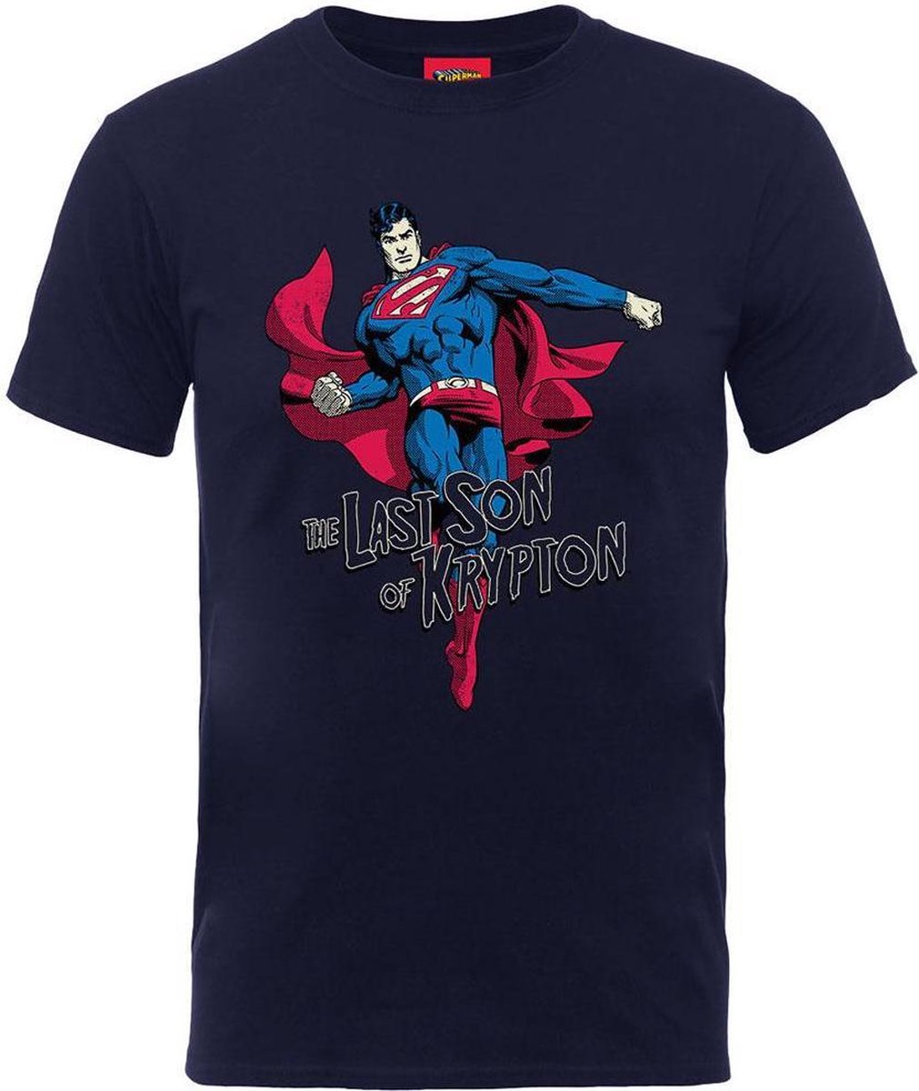 DC Comics Superman Kinder Tshirt -Kids tm 8 jaar- Son Of Krypton Blauw