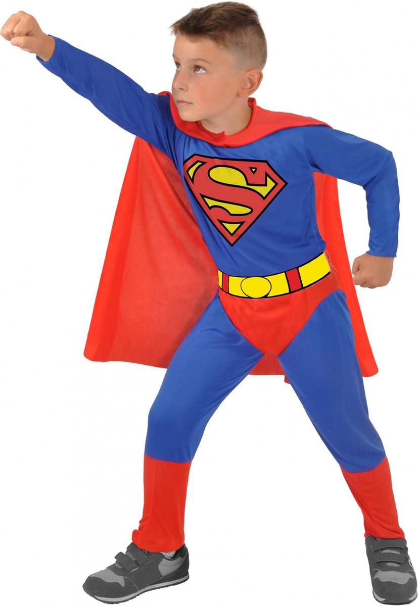 Dc Comics Verkleedpak Superman Jongens Rood/blauw 3-delig Maat 128-140