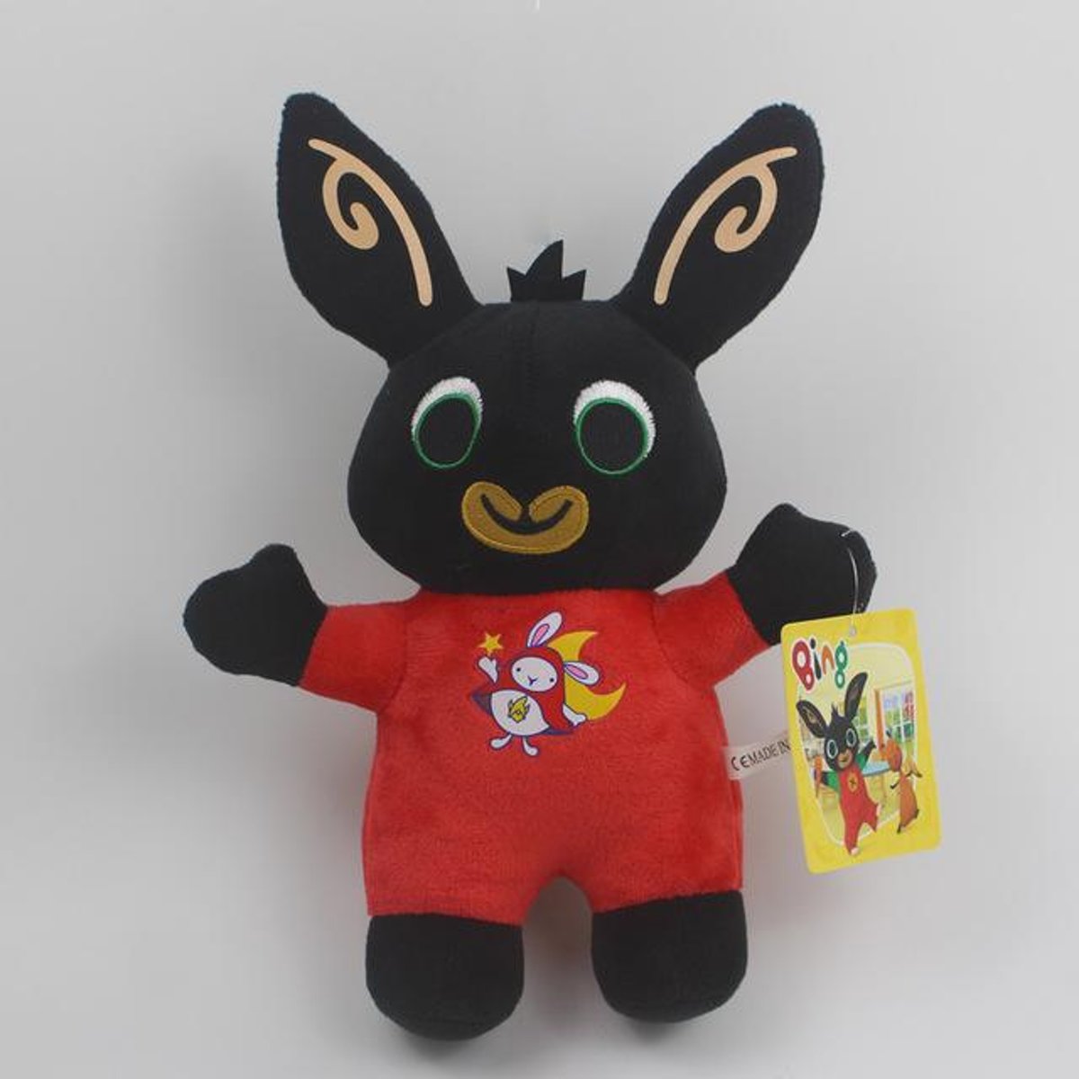 Knuffelpop 1 stks Bing Bunny Pluche Pop Speelgoed Olifant Hoppity Sula Flop Voosh Pando Pluche Bing Zachte Knuffels Pop Geschenken voor Kinderen Kids - 25cm Red Bing