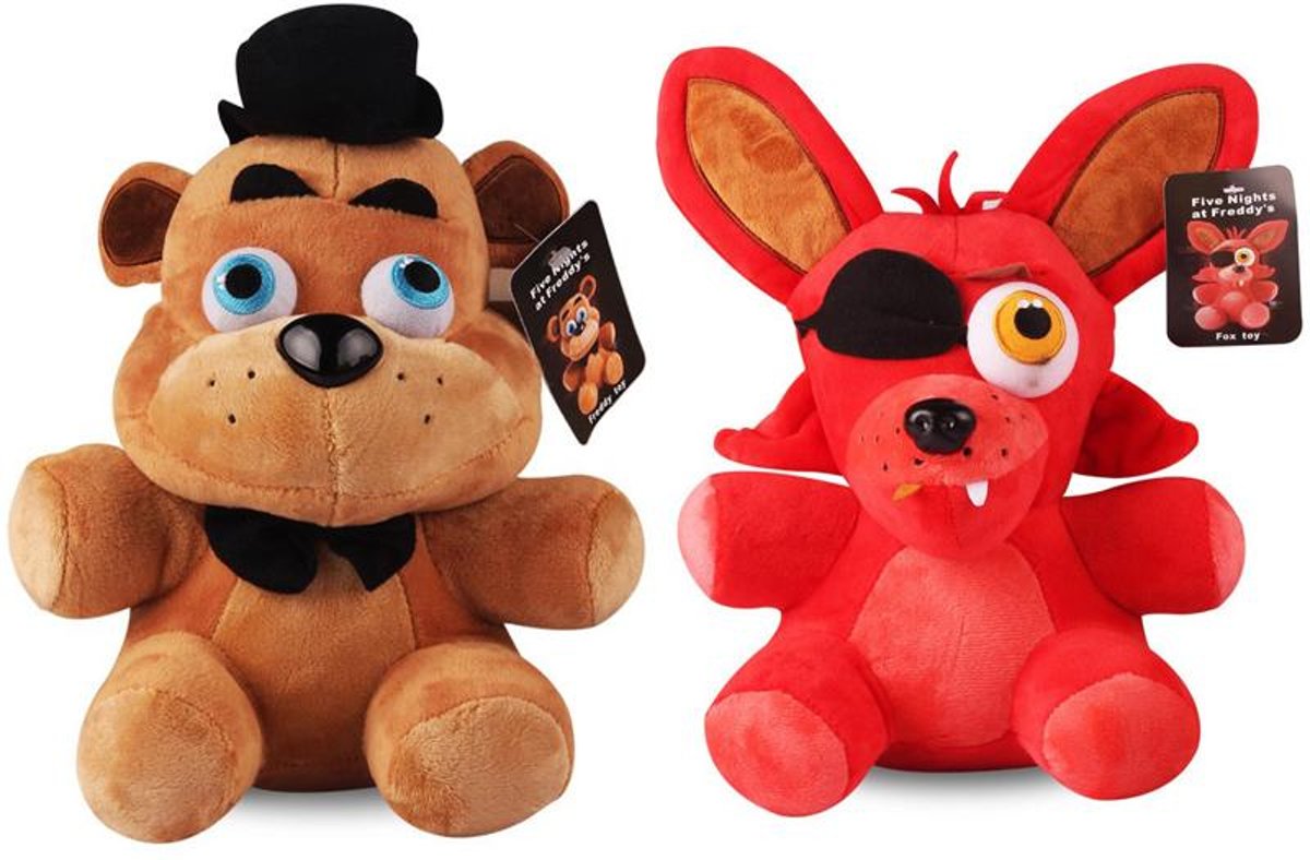 Knuffelpop 2 stks / partij 25 cm Freddy & Foxy Knuffel Vijf Nachten Bij Freddy 4 FNAF Freddy Fazbear Beer & Vos Foxy Knuffel Pop Geschenken