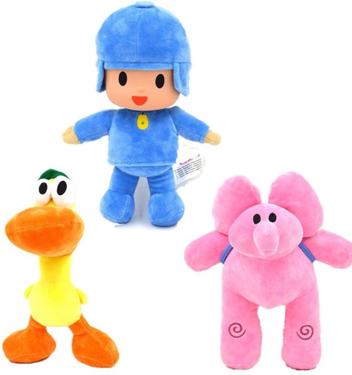 Knuffelpop 3 stks / partij Pocoyo Vrienden bandai Knuffels Pop Pocoyo Elly Pato Knuffels Brinquedos voor Kinderen Kinderen Verjaardagscadeautjes