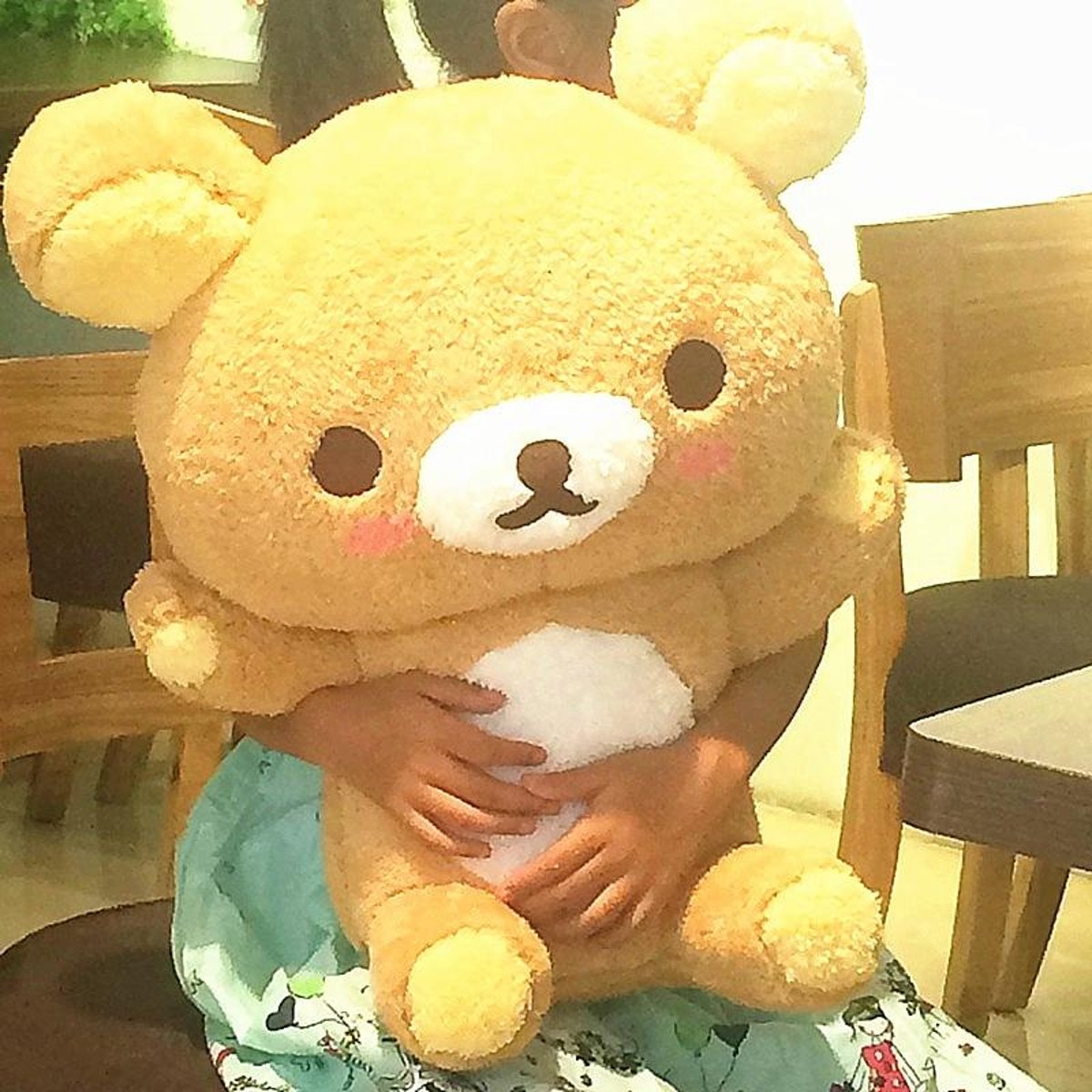 Knuffelpop 55 CM Giant Rilakkuma Beer Knuffels Levensgroot Relax Beer Kussen Poppen Zacht Knuffels Valentijn - Orange