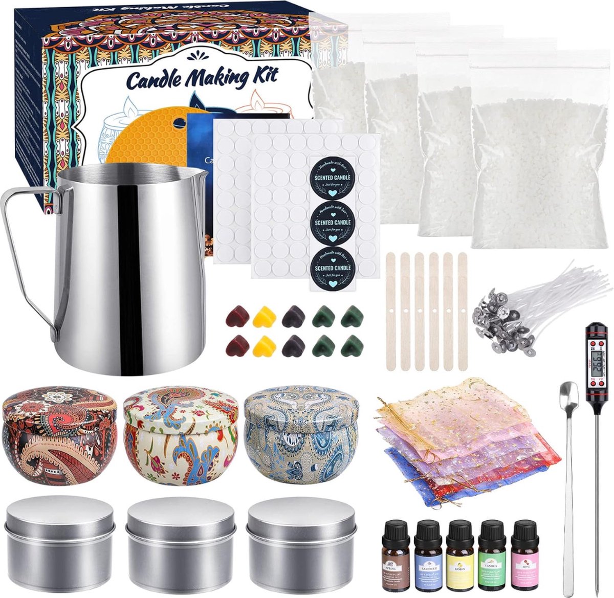  Candle Making Kit - Kaarsen Maken Set - Soy Wax - Complete Set