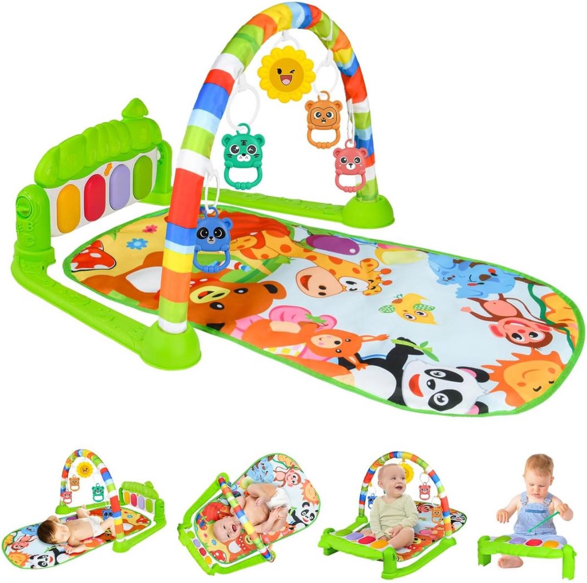 Speelkleed Baby met Boog - Speelkeed Baby Educatief - Speelmat met Boog - Liggen Spelen en Zitten - Leerzaam Spelen