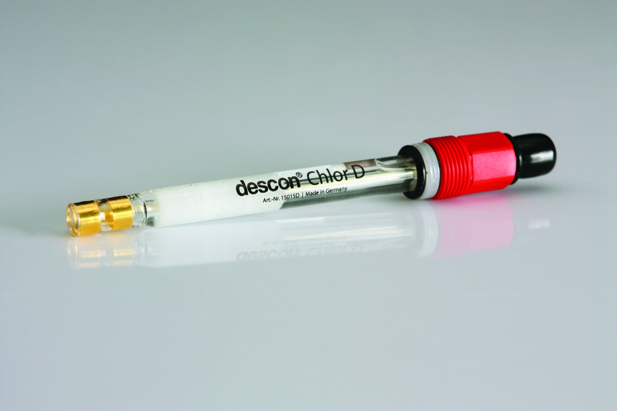 15015D -descon® chlorine duplex zwembad sensor - potentiostatic - double gold combination electrode for measurement of free chlorine, chlorine dioxide or ozone