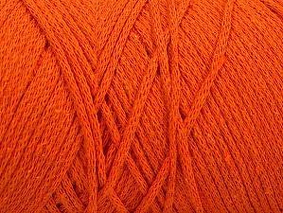 Katoen garen 100% kopen oranje - macrame koord haken op pendikte 5mm haakgaren - katoendraad bol 250gram met looplengte 300 meter