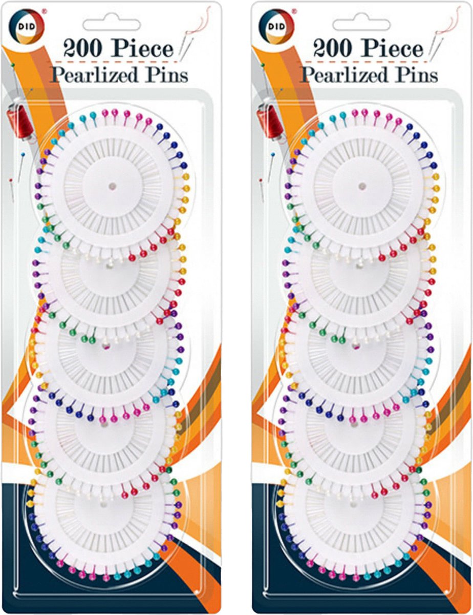    en met parel kop/kopspelden/naaispelden - 3.6 cm - gekleurd - 400x stuks - hobby spelden