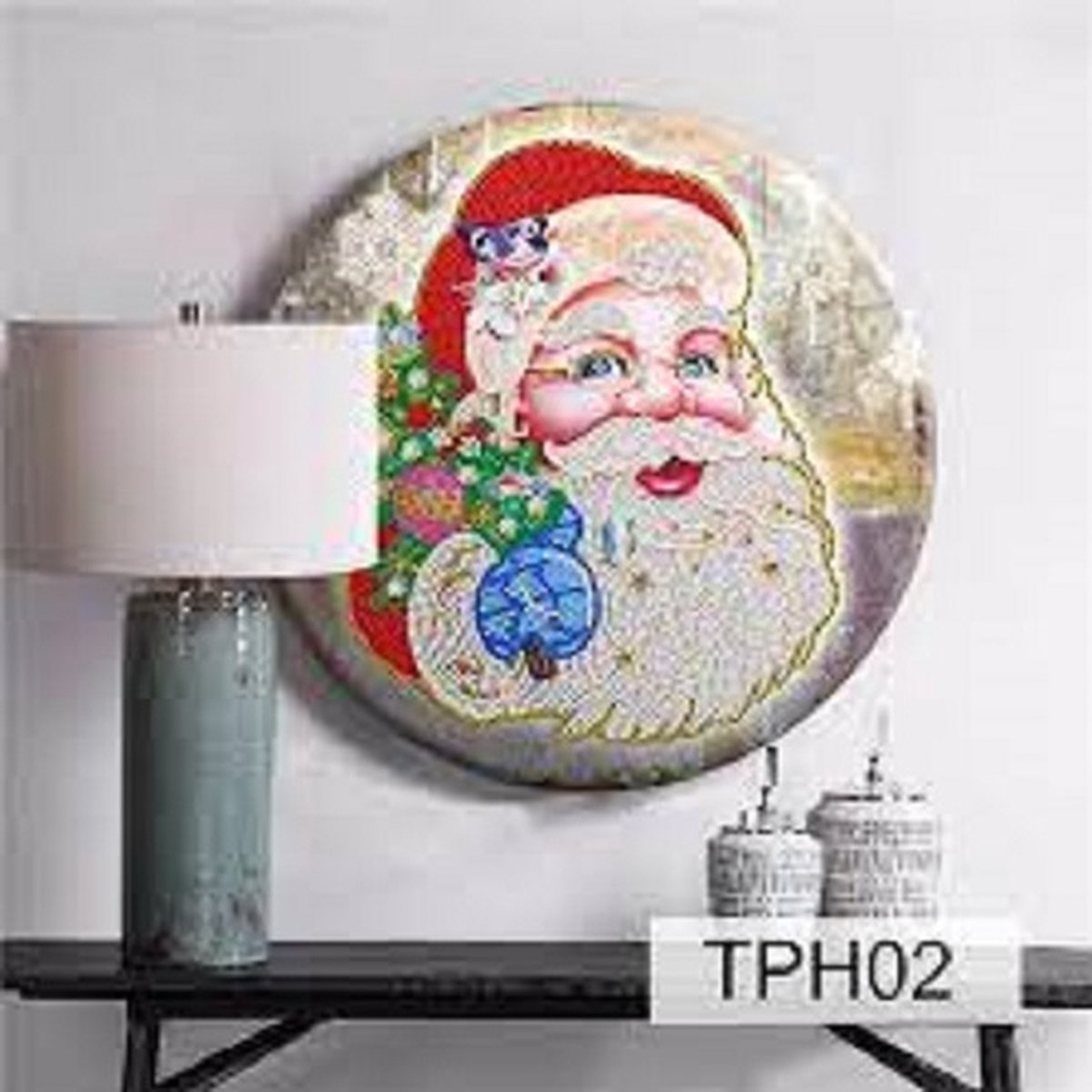 Diamond painting kerstman - Wall hanging - deur decoratie in aluminium - kerst