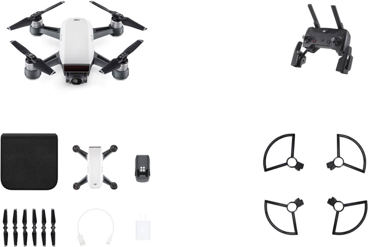 DJI Spark,(Alpine White) + Remote Controller + Propeller Guard