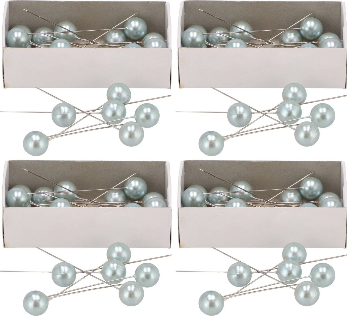 DK Design  en met parel kop/kopspelden/naaispelden - 8 cm - lichtgroen - 100x stuks - sierspelden