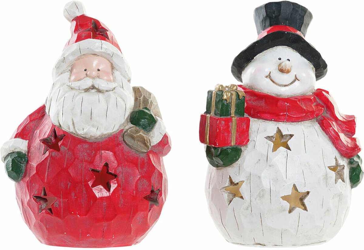 Kerstversiering DKD Home Decor Hars (2 pcs) (14 x 11 x 20 cm)