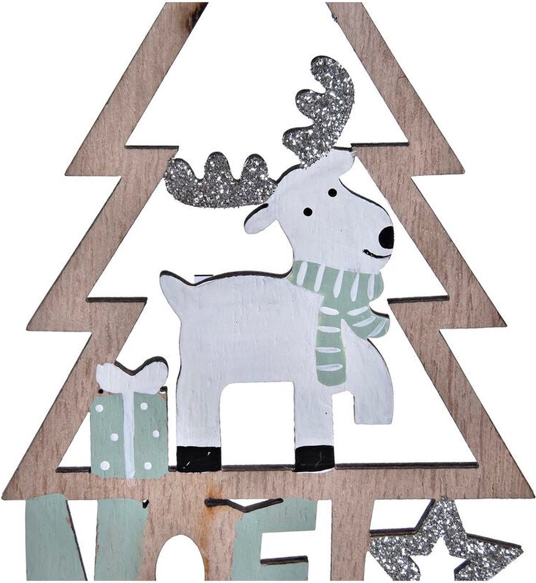 Kerstversiering DKD Home Decor Hout MDF (7,7 x 0,5 x 12 cm) (3 Stuks)