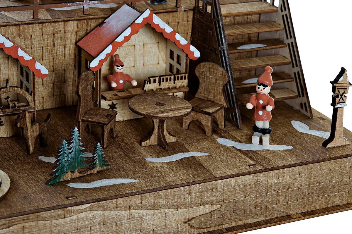 Kerstversiering DKD Home Decor Huis Hout (30 x 22,5 x 25,5 cm)