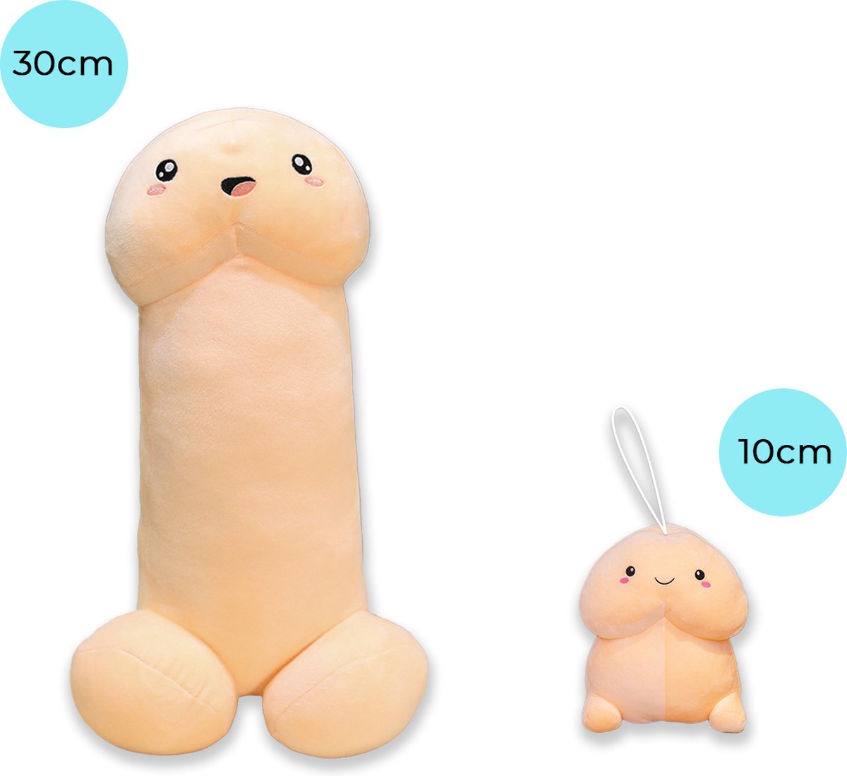 DN - Penis knuffel - Piemel Kussen - Set van twee stuks - 30cm & 10cm - Roze