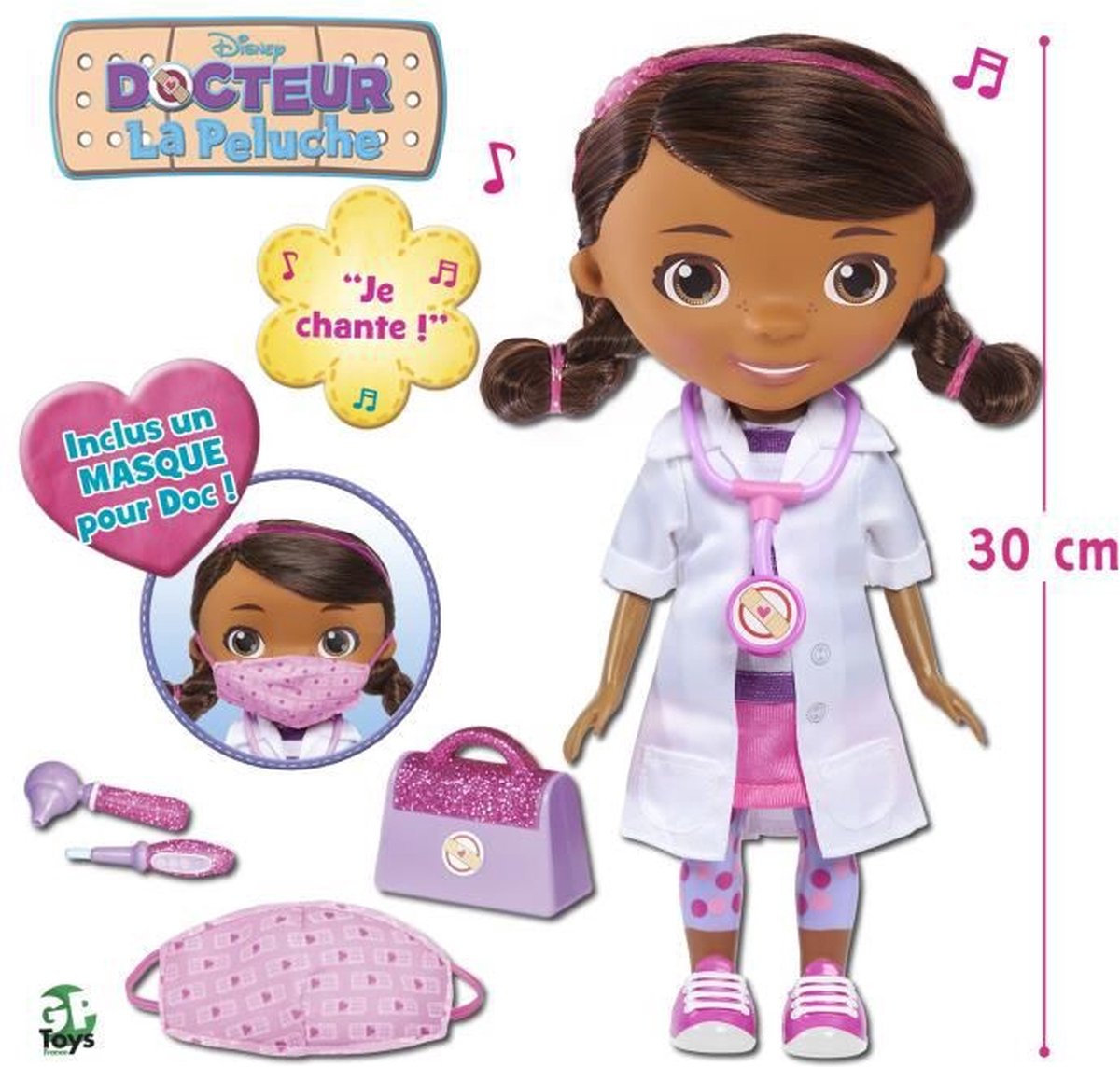 Doctor The Plush, Doll 30 cm, Sing Wash Your Hands, met accessoires waaronder een masker voor Doc