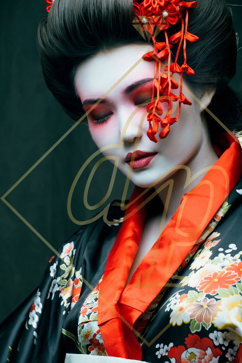 DP Benelux Diamond Painting - Geisha 04  - formaat 90 x 60 cm - Volledige bedekking - Vierkante steentjes in afsluitbare potjes – Gemaakt in Nederland – Hoogste kwaliteit – Snelle levering!