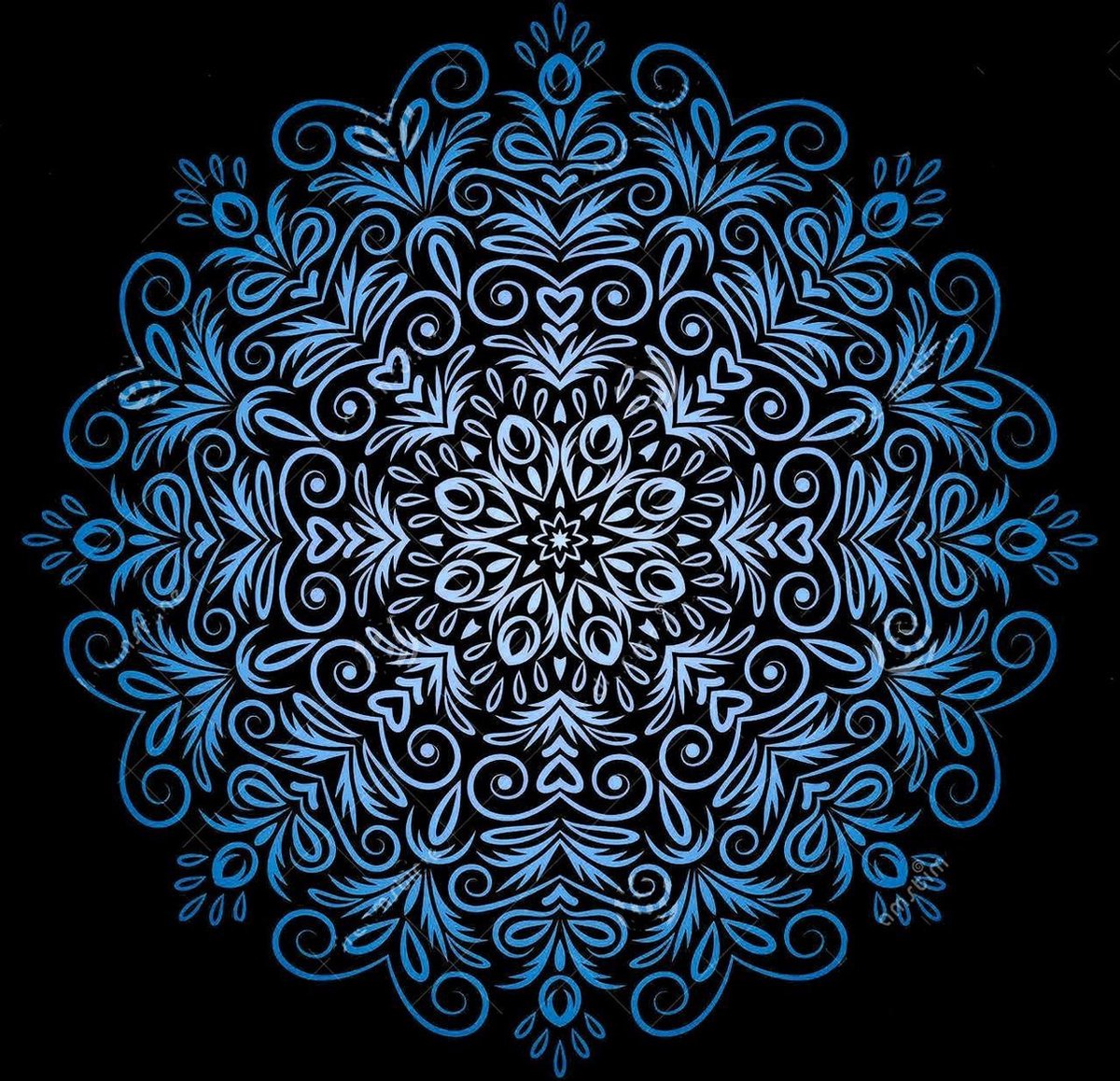 DP Diamond Painting Shiney Mandala BLAUW 40 x 40 cm - Kwaliteitsproduct!