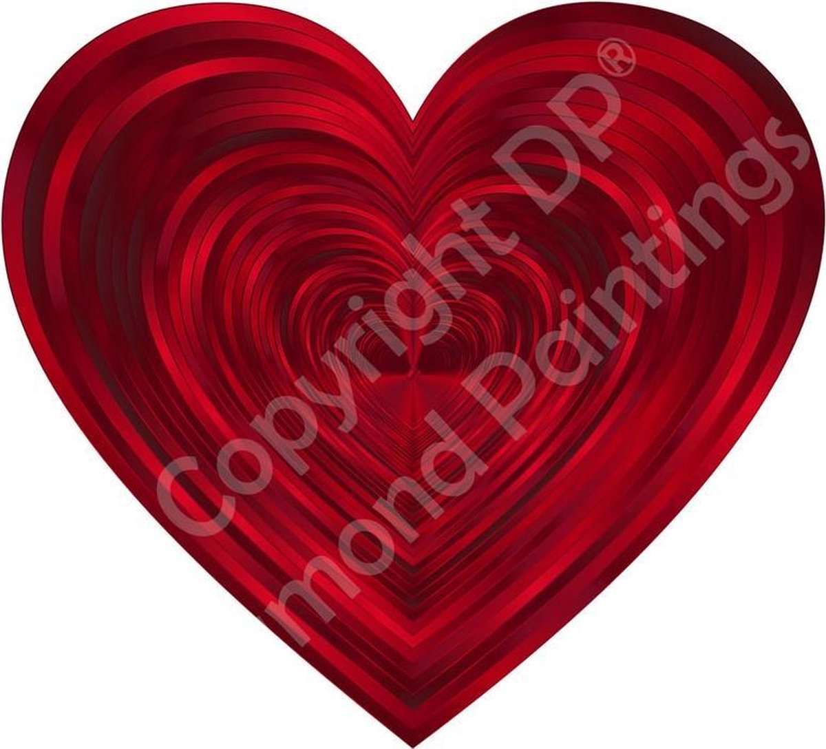 DP Heart of Love Diamond Painting 80 x 80 cm - volledige bedekking - vierkante steentjes