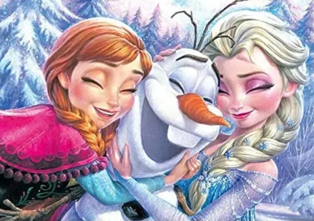 FROZEN - diamond painting - 5D - 40x50cm - vierkante steentjes - compleet set - Olaf, Elsa & Anna - ontspannen - kinderen - volwassenen