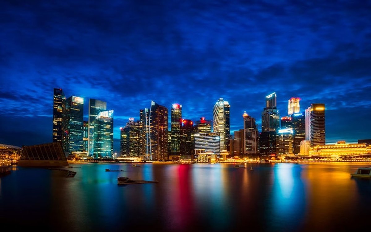 Skyline Singapore - formaat 120 x 75 cm