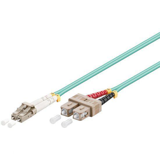 Cable FOC OM3 2m aqua LC UPC/SC UPC