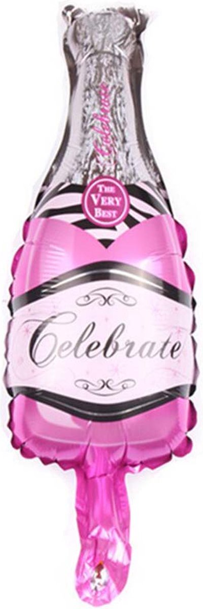 DW4Trading Folieballon Celebrate Fles - Feesten en Partijen - 50x95 cm - Roze