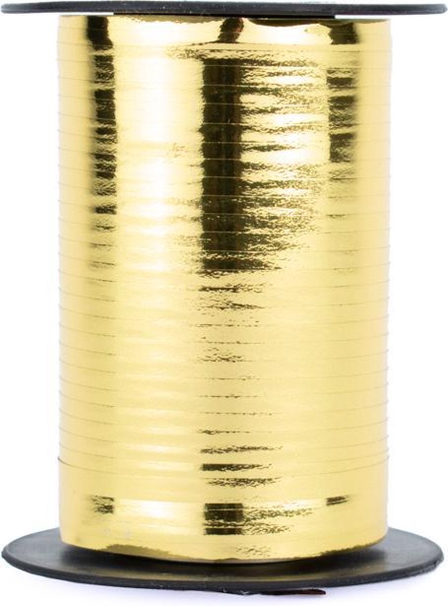 Cadeaulint - Krullint - Lint - Goud (Metallic, 250 meter, 5mm)