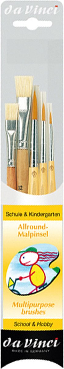 Da Vinci School&Hobby Junior - 5 penselen plat en rond