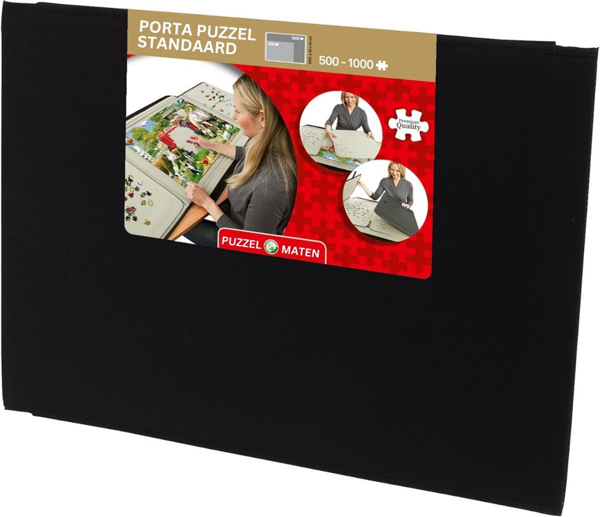 DailySuppliess Puzzelkoffer voor 1000stukjes -   - Puzzelmat - Puzzelbord - 85x65cm - Zwart