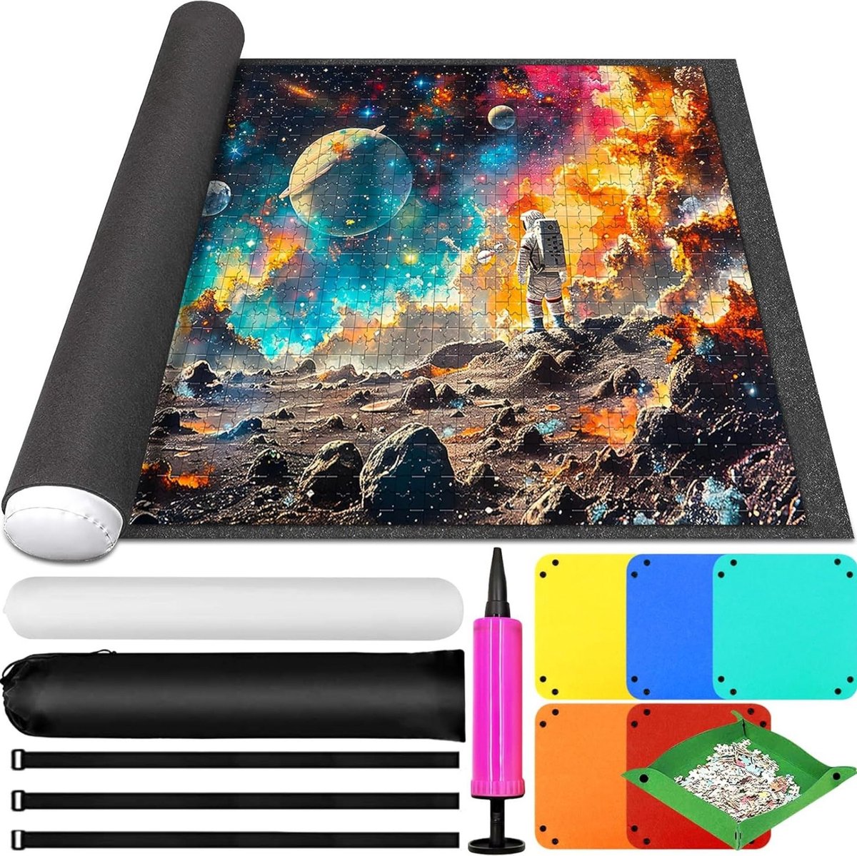 DailySuppliess®   voor 3000 stukjes - Puzzelmap met accessoires - Puzzelbord -  ten -   Volwassenen en kinderen - Geschikt voor puzzel van 3000 stukjes - Zwart