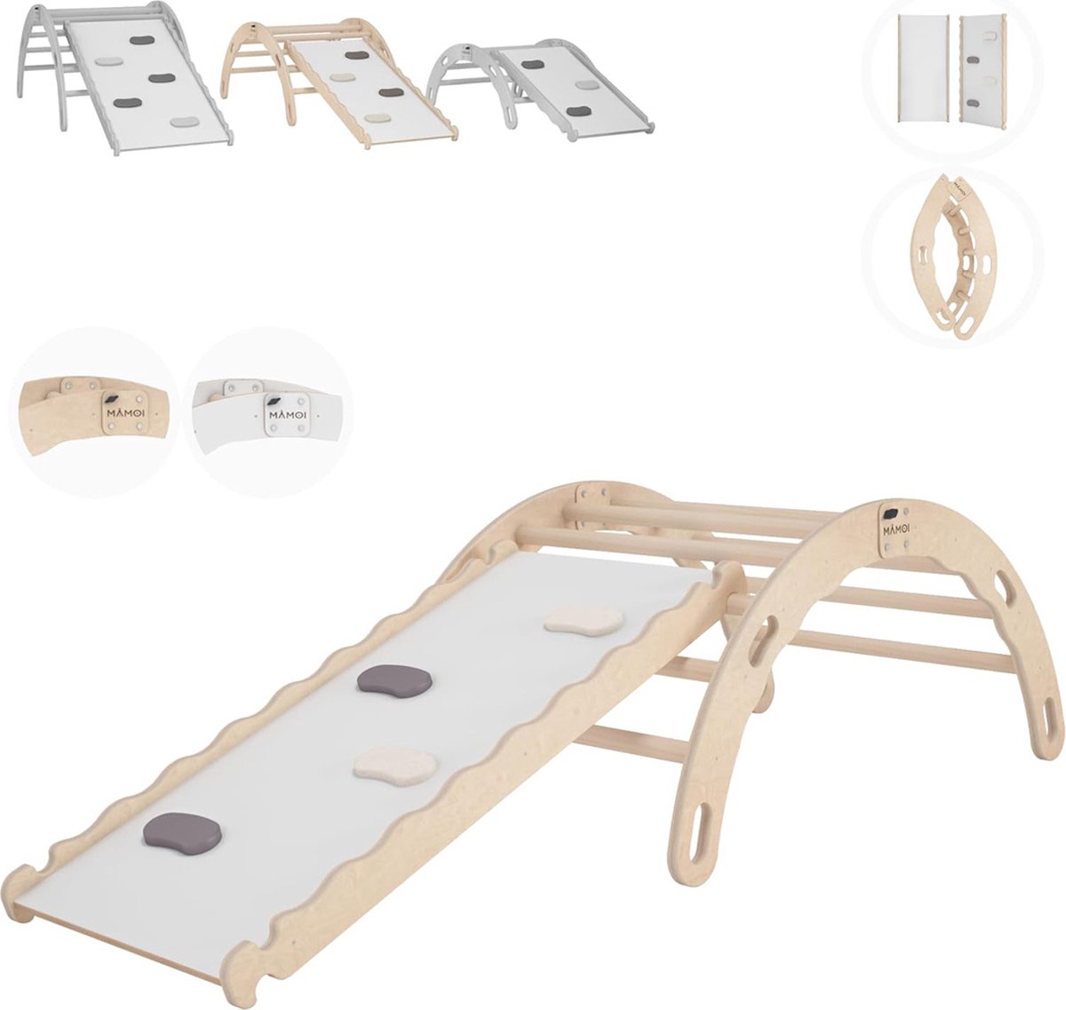   Klimboog Hout - Pikler Driehoek -   - Speeltoestel Buiten - Rekstok - Kinderspeelgoed 2 Jaar en Ouder - Wit