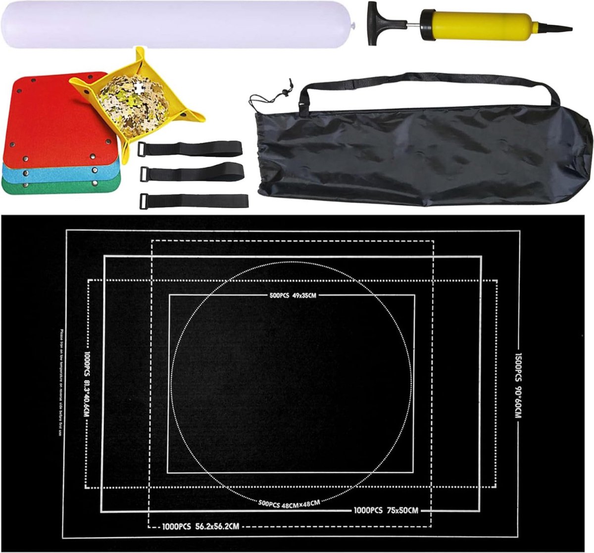   Puzzeltafel -   - Puzzelmap - Puzzelbord - 3000 Stukjes - Zwart