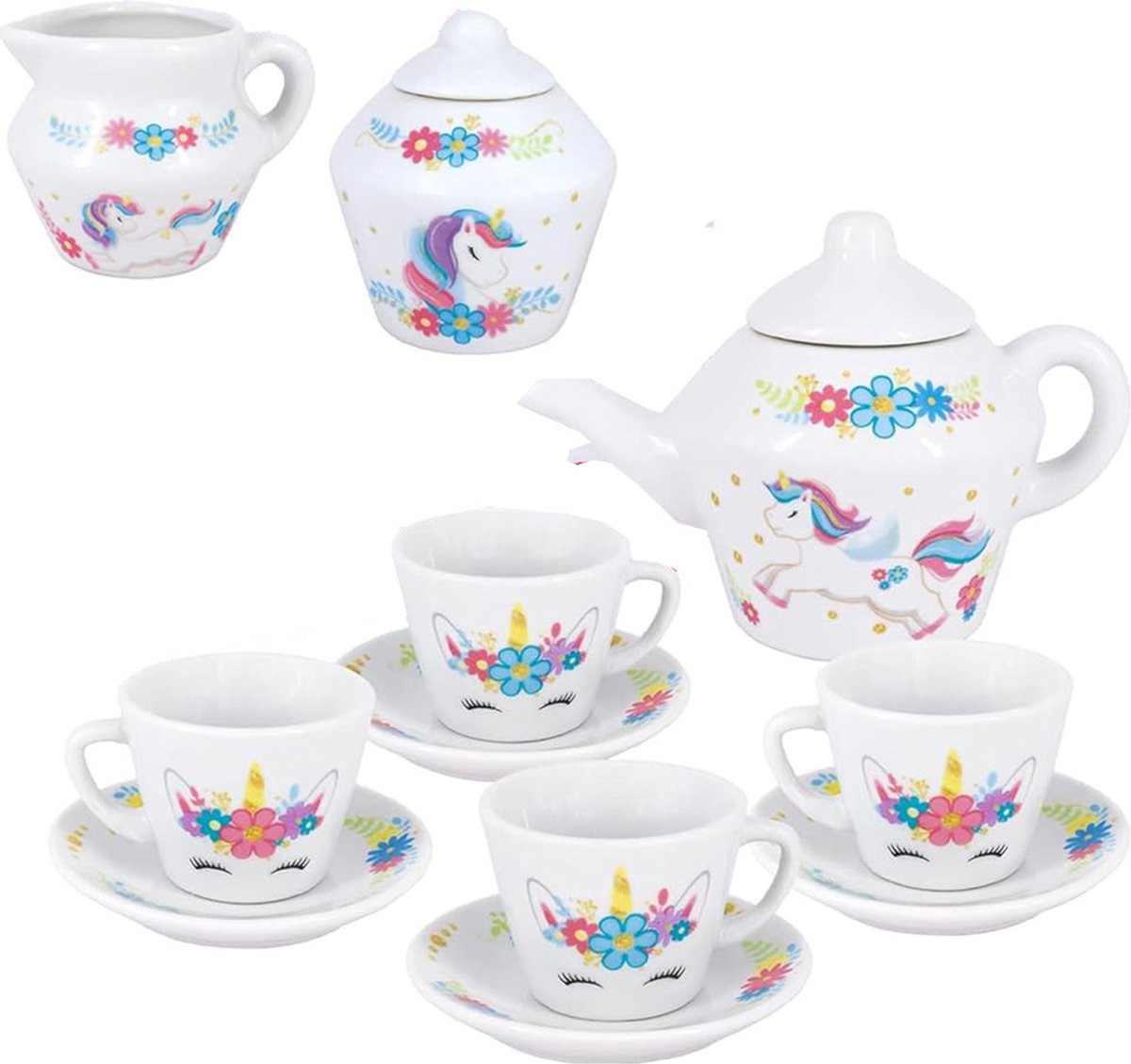   Theeservies Speelgoed voor Kinderen - Kinderspeelgoed 1 2 3 Jaar en Ouder - Meisjes en Jongens - Roze Set