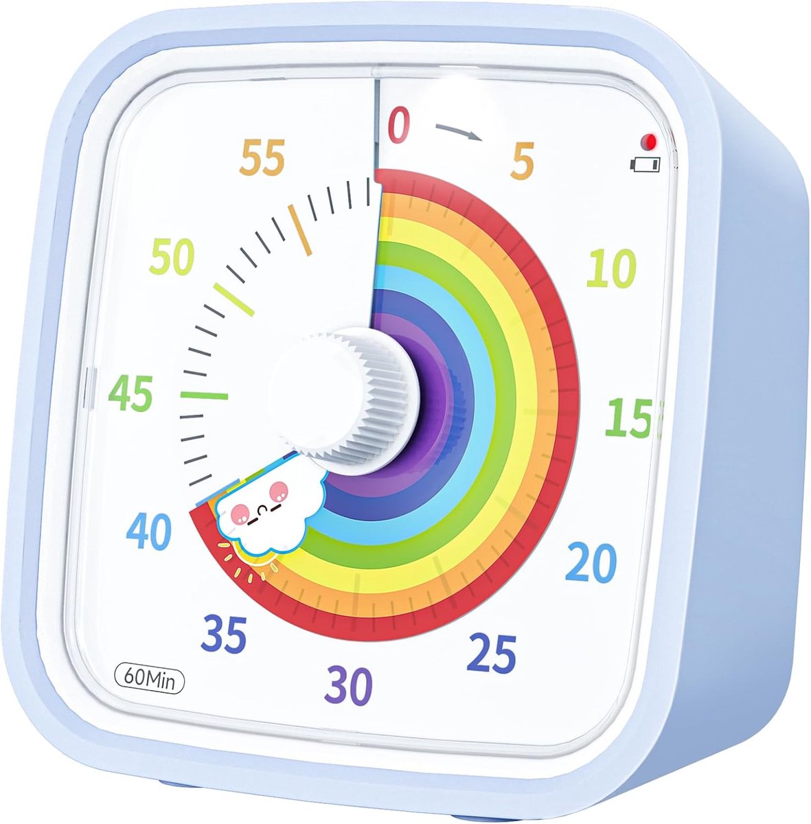   1 stuk - Visuele timer, regenboogschijf 60 minuten afteltimer, geschikt voor kinderen en volwassenen, stille tool voor tijdbeheer