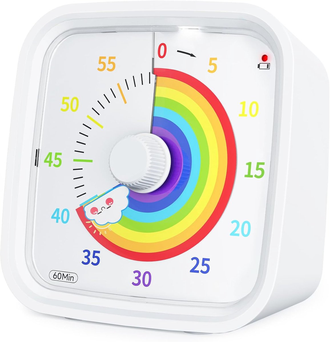   1 stuk - Visuele timer, regenboogschijf 60 minuten afteltimer, geschikt voor kinderen en volwassenen, stille tool voor tijdbeheer