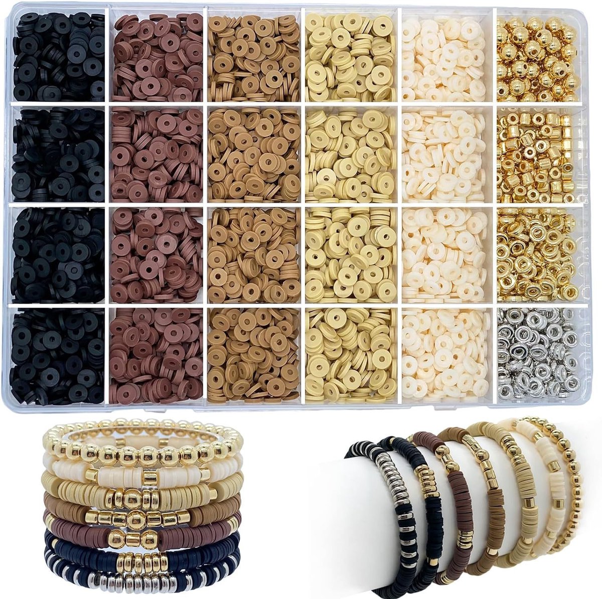   2780 stuks fruitbloem polymeerklei kralen, 24 schattige hartvormige paddenstoel klei kralen voor het maken van sieraden, kettingen en oorbellen, DIY armbanden maken kit accessoires voor vrouwen en meisjes