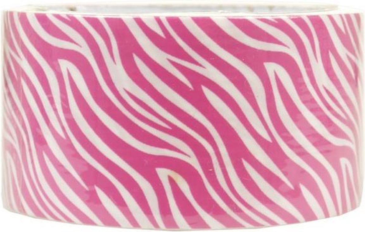 Decoratieve tape van 4,8 cm breed, ZEBRA ROZE geschikt voor 101 doeleinden ! Lengte 5 m1