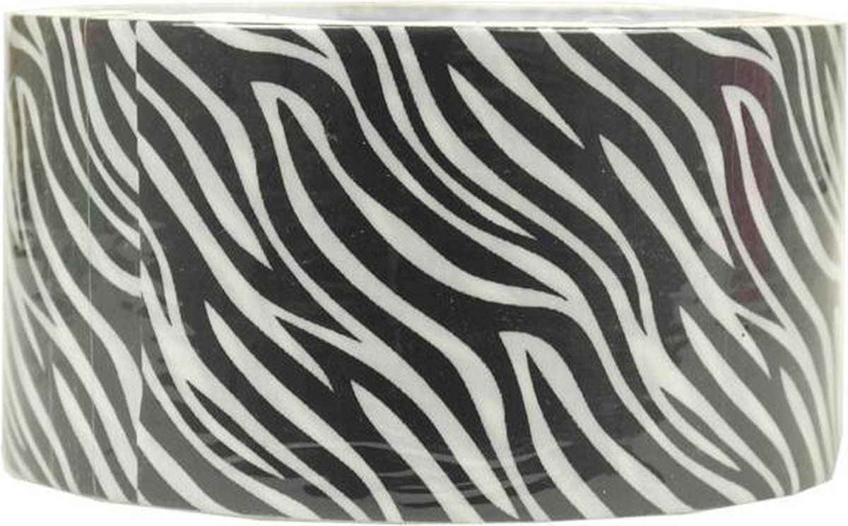 Decoratieve tape van 4,8 cm breed, ZEBRA ZWART geschikt voor 101 doeleinden ! Lengte 5 m1