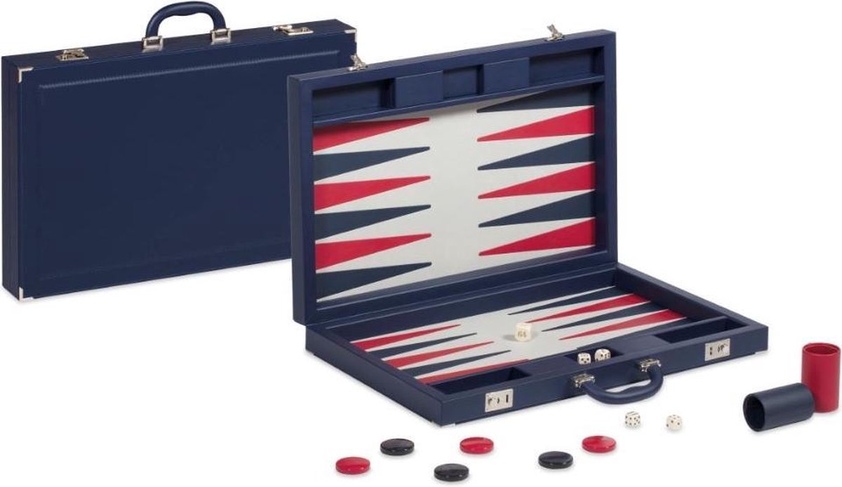 Dal Negro Backgammon Pro 54,5 X 36 X 7,5 Cm Kunstleer Blauw