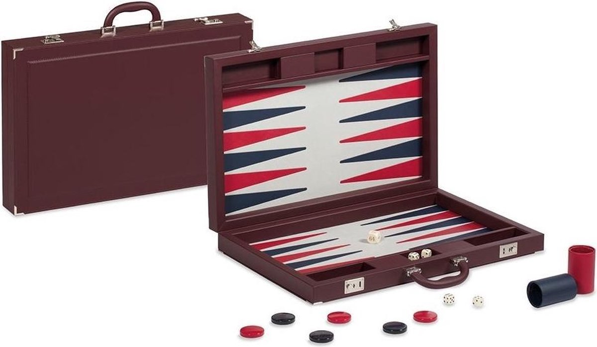 Dal Negro Backgammon Pro 54,5 X 36 X 7,5 Cm Kunstleer Bordeaux