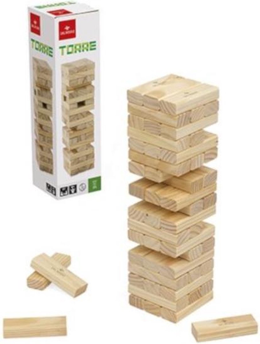 Dal Negro Behendigheidsspel Jenga 7,5 X 2,3 Cm Hout Beige 57-delig