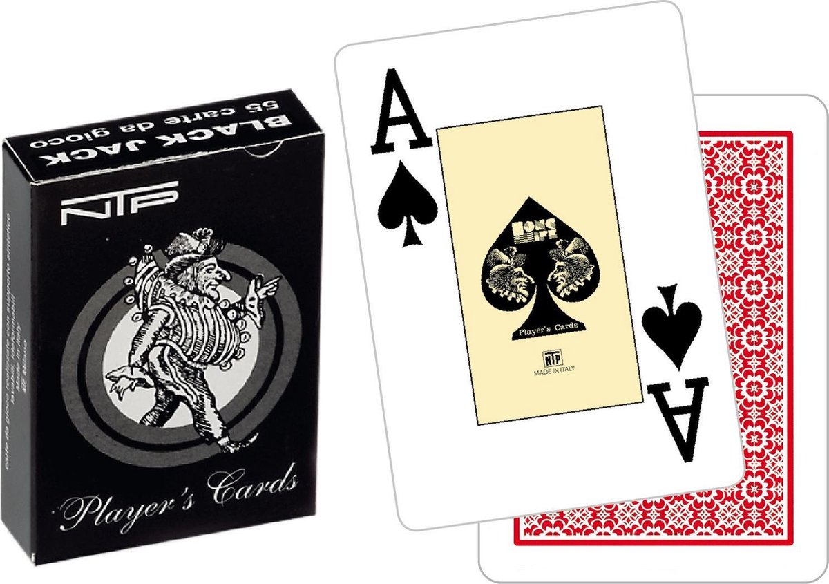 Dal Negro Speelkaarten Black Jack 6,5 X 9,1 Cm Karton Wit/rood