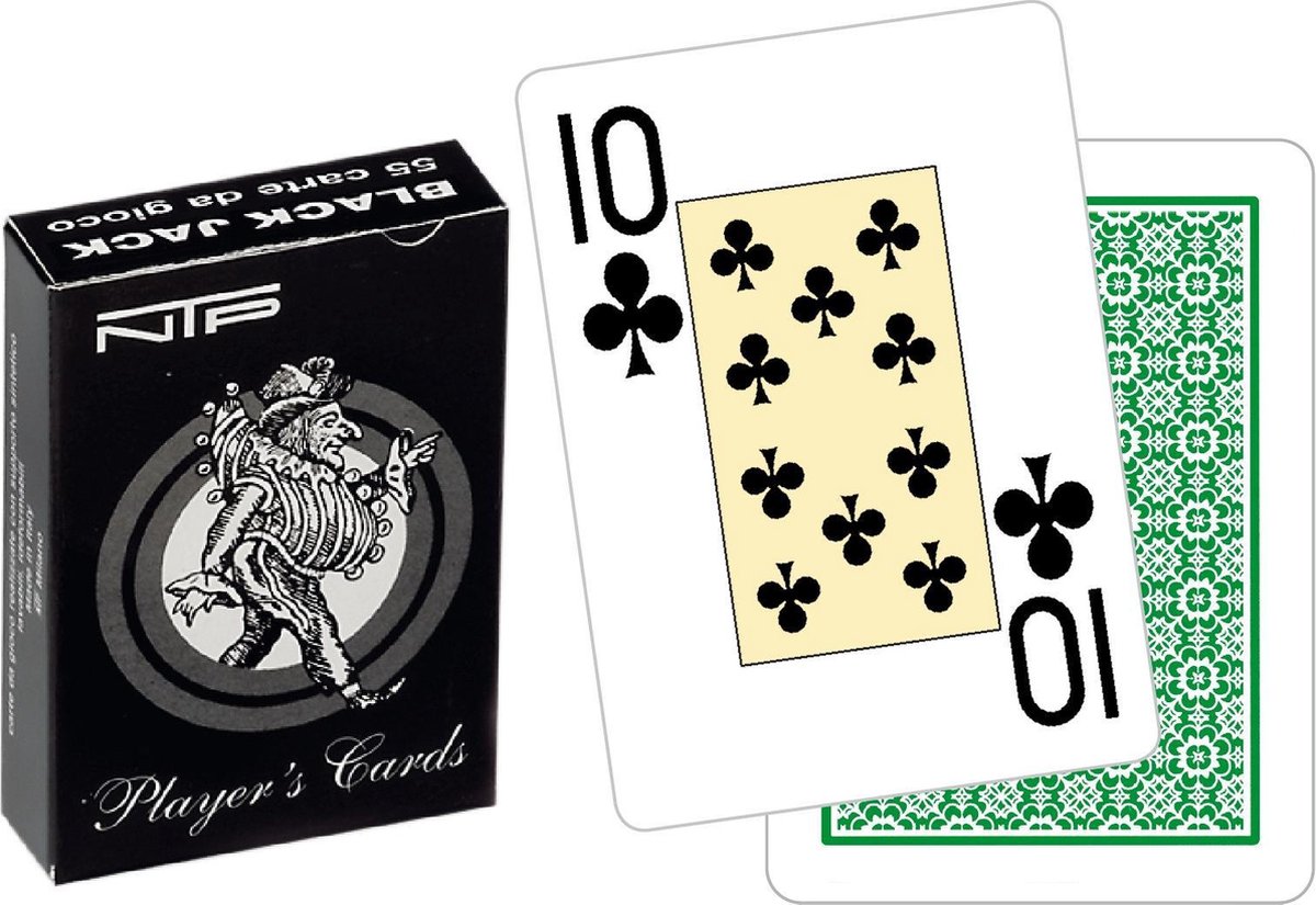 Dal Negro Speelkaarten Black Jack 6,5 X 9 Cm Karton Groen/wit