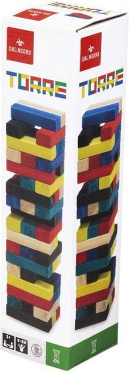 Jenga met hamer 7,5 cm hout wit 3-delig