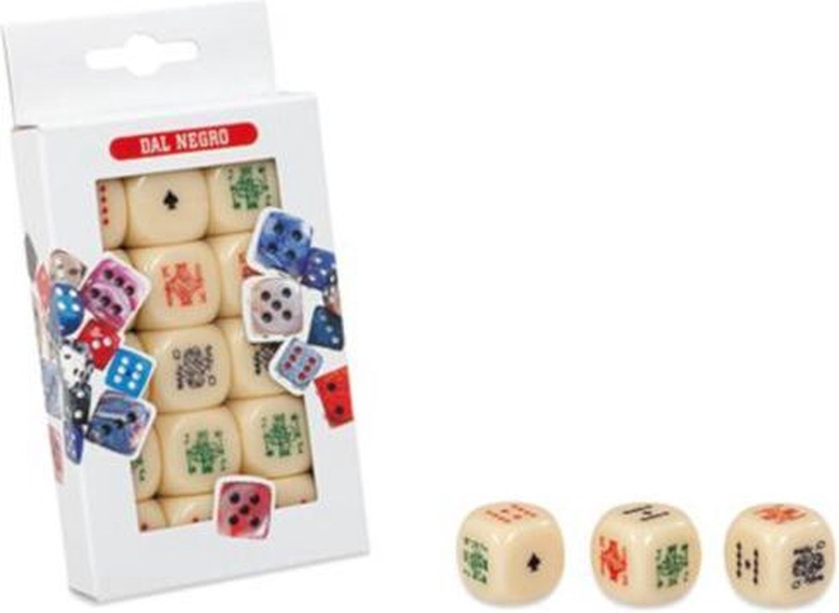 pokerdobbelstenen 2,2 cm beige 15 stuks