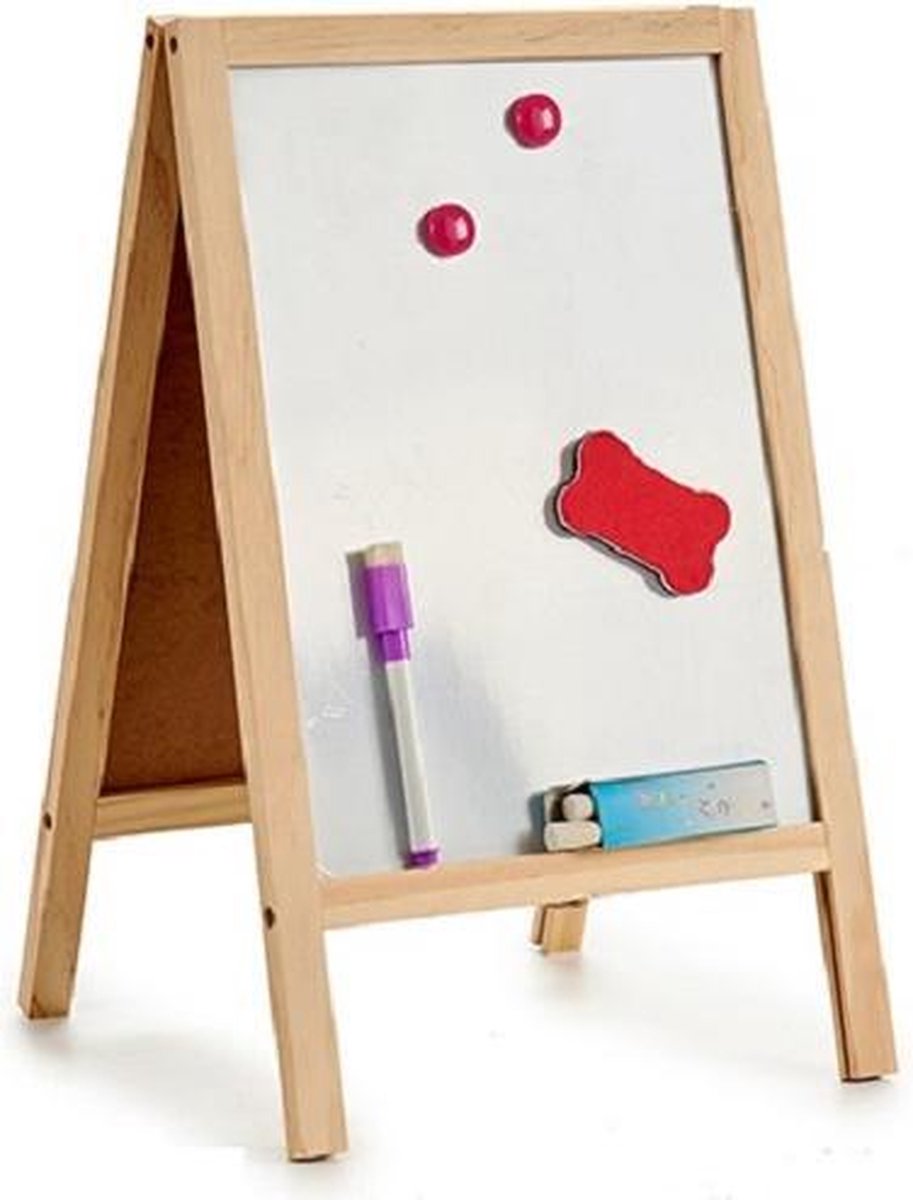 schoolbord magnetisch junior 25 x 40 cm naturel/grijs