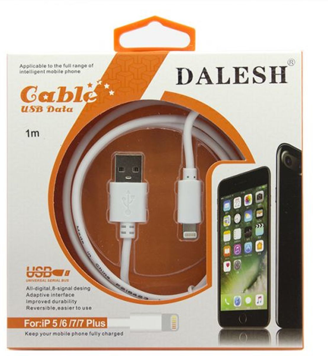 Dalesh Lightning USB Kable voor iphone 5,5s-6,6s,6plus 7,7plus 8,8plus ,X