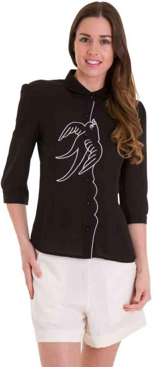 Dancing Days Blouse -3XL- FREE AS A BIRD Zwart