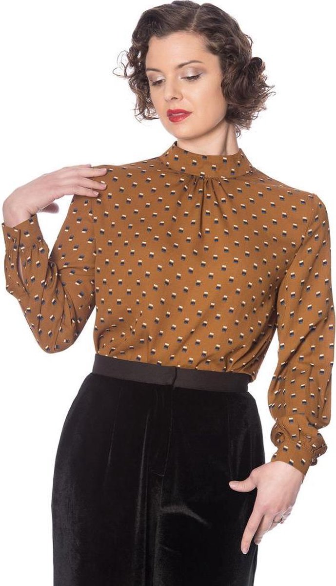 Dancing Days Blouse -L- 20S FUNNEL Geel