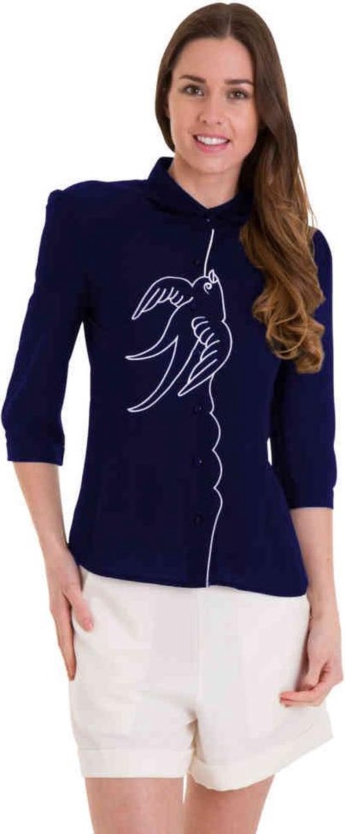 Dancing Days Blouse -L- FREE AS A BIRD Blauw